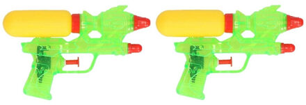 Johntoy 2x Voordelige waterpistolen groen 18 cm
