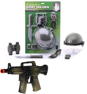 Johntoy 5-Delig verkleed accessoires set leger/soldaten voor kinderen