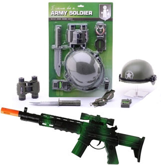 Johntoy 5-Delig verkleed accessoires set leger/soldaten voor kinderen