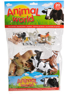 Johntoy Animal World boerderijdieren 20 stuks
