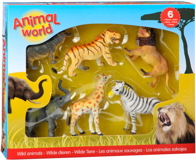Johntoy Animal World speelset wilde dieren 6-delig