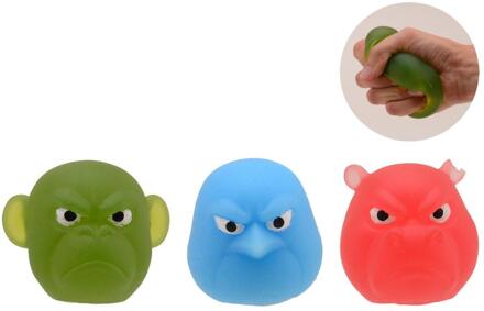 Johntoy Anti stress Angry squeez animal head verschillende