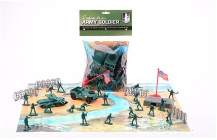 Johntoy Army Forces speelset met speelmat Groen