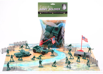 Johntoy Army Forces speelset met speelmat Groen