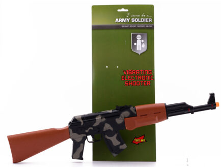 Johntoy army soldier machinegeweer ak groen/bruin 63 cm