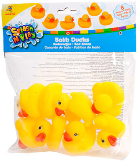 Johntoy badeendjes 8 stuks 5,5 cm geel