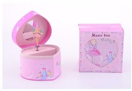 Johntoy Ballerina muziekdoosje - roze - 12,5 cm - sieradenkistje - sieradendoosje