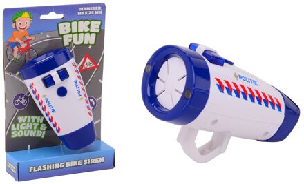 Johntoy Bike fun led lamp politie met sirene Wit