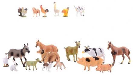 Johntoy Boerderij speelfiguren - 20x - dieren set - kunststof