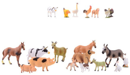 Johntoy Boerderij speelfiguren - 40x - dieren set - kunststof