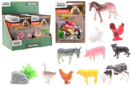 Johntoy Boerderijdieren speelset 12-dlg op kaart verschillende