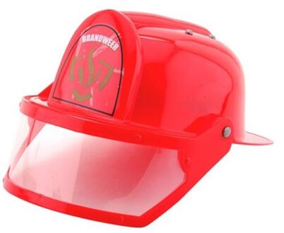 Johntoy brandweerhelm met vizier Rood