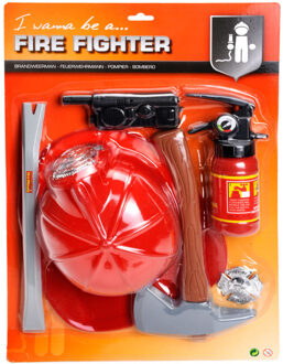 Johntoy brandweerset rood 6-delig