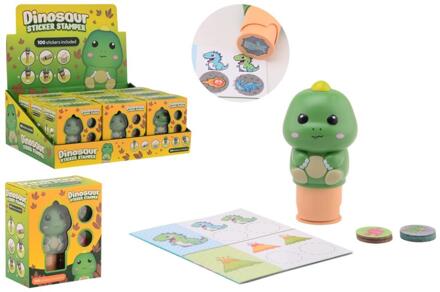 Johntoy Dinosaurus sticker stamper groen