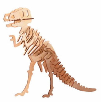 Johntoy Dinosaurus Tyrannosaurus Rex 3D puzzel hout bouwpakket 21 cm - 3D puzzels Beige