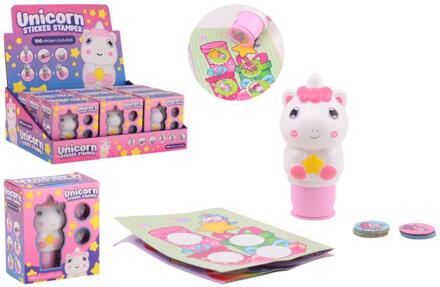 Johntoy Eenhoorn sticker stamper roze