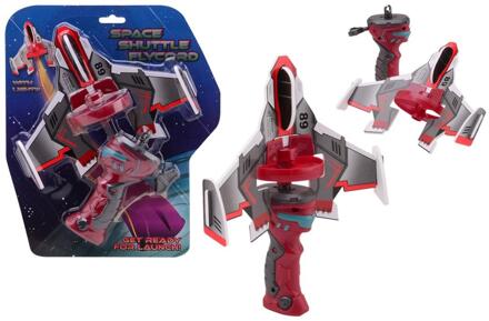 Johntoy Flycord space shuttle met licht rood