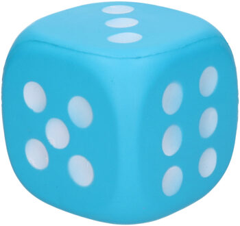 Johntoy Foam Dobbelsteen - 12 cm - blauw - grote dobbelstenen - dobbelspel