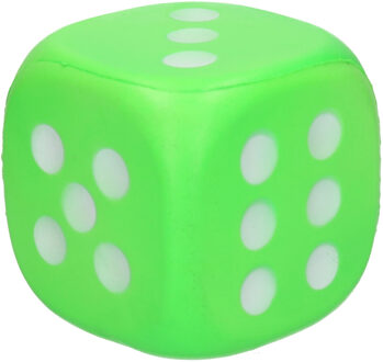 Johntoy Foam Dobbelsteen - 12 cm - groen - grote dobbelstenen - dobbelspel