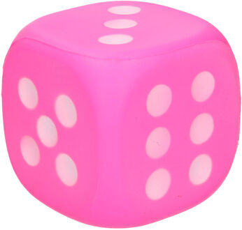 Johntoy Foam Dobbelsteen - 12 cm - roze - grote dobbelstenen - dobbelspel