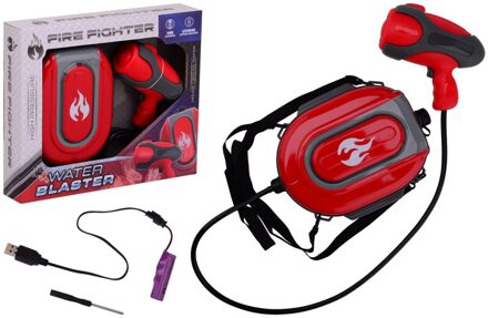 Johntoy John Toy Brandweer rugzak met waterspuit rood