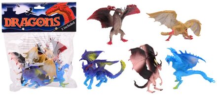 Johntoy John Toy Draken in zak set a 5 stuks multi
