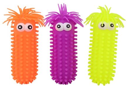 Johntoy John Toy Fluffy Worm Met Grote Ogen 9x9x28cm verschillende