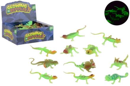 Johntoy John Toy Glow in the dark reptiel 15cm groen