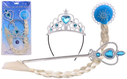 Johntoy John Toy IJsprinses haarclip+accessoires blauw