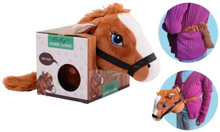 Johntoy John Toy Paard met elastieken band bruin