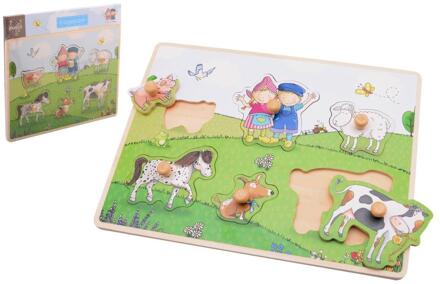 Johntoy Jouéco® Fien & Teun houten knopjespuzzel