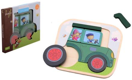 Johntoy Jouéco® Fien & Teun tractor puzzel hout