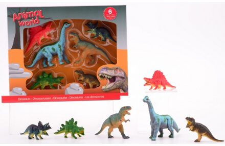 Johntoy Plastic dieren 6x dinosaurus