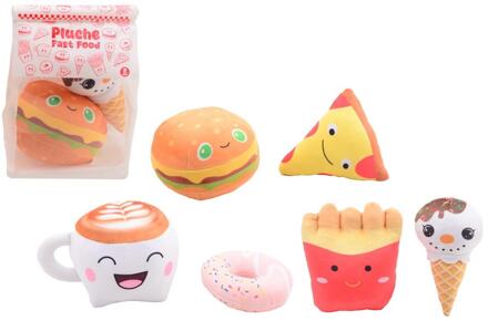 Johntoy Plush&Play 2 stuks fastfood in zak verschillende