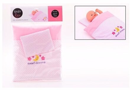 Johntoy Poppen speelgoed - deken en kussen - beddengoed - meisjes