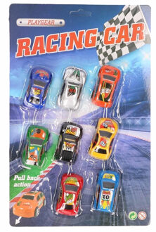 Johntoy Race speelgoed autootjes 8 stuks Multi