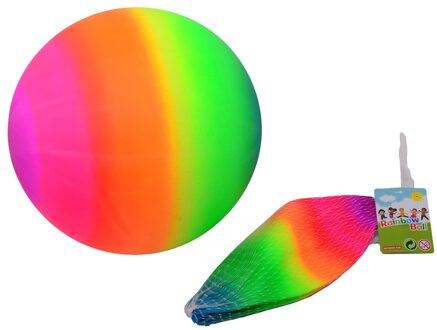 Johntoy regenboogbal Outdoor Fun rubber 20 cm Multikleur