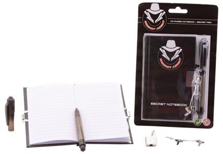 Johntoy Secret Agent notitieblok met geheime pen Zwart