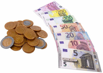 Johntoy Speelgeld - Euro - briefgeld en muntgeld - winkeltje spelen - euromunten - eurobriefjes