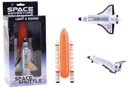 Johntoy Speelgoed space shuttle met licht en geluid - Raket speelgoed voertuigen voor kinderen Wit