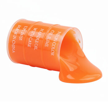Johntoy Speelslijm - oranje - 1x 150 ml - speelgoed slijm - 5,5x8 cm - horror slijm