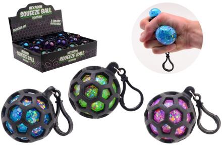 Johntoy squeeze glitterbal sleutelhanger verschillende