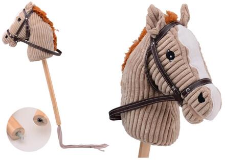 Johntoy Stokpaardje + geluid 80cm bruin
