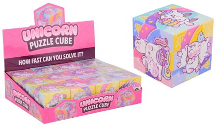 Johntoy Unicorn puzzel kubus 5,6cm
