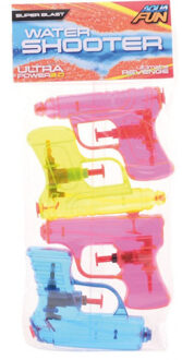 Johntoy Waterpistool/waterpistolen 4-pack 11 cm - Waterpistolen Multikleur