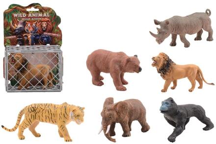 Johntoy Wilde dieren in kooi op kaart multi