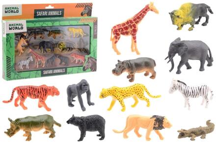 Johntoy Wilde dieren speelset 12-delig in doos verschillende
