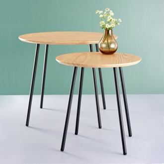 Jolijn houten bijzettafel naturel - Ø 55 cm Bruin