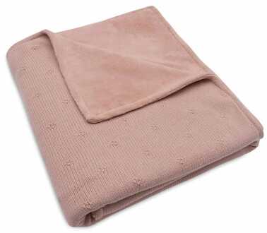 Jollein Velvet Deken Knit Wild Rose/ 100 x 150cm Roze/lichtroze - 100x150 cm