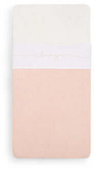 Jollein Wieg Bedlaken 75x100 cm - Love you - Licht Roze Grijs